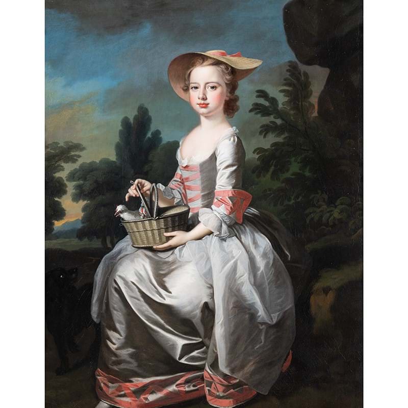 ‡ Thomas Hudson (British 1701 - 1779), Portrait of Albinia Bertie as a Young Girl, Oil on canvas