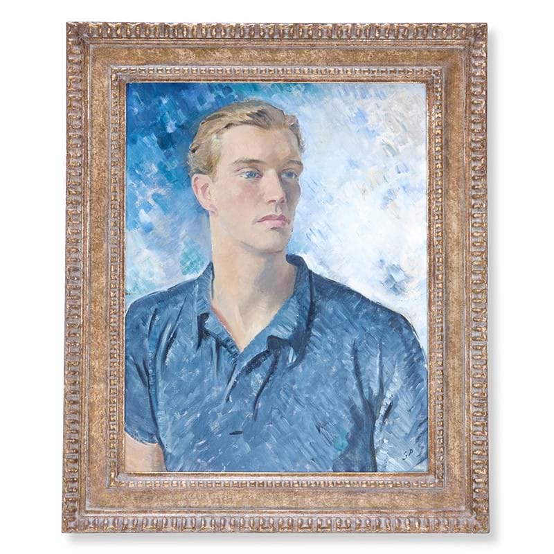 Glyn Philpot (British 1884-1937), Portrait of Vincent Paravicini, Bust-Length, oil on canvas